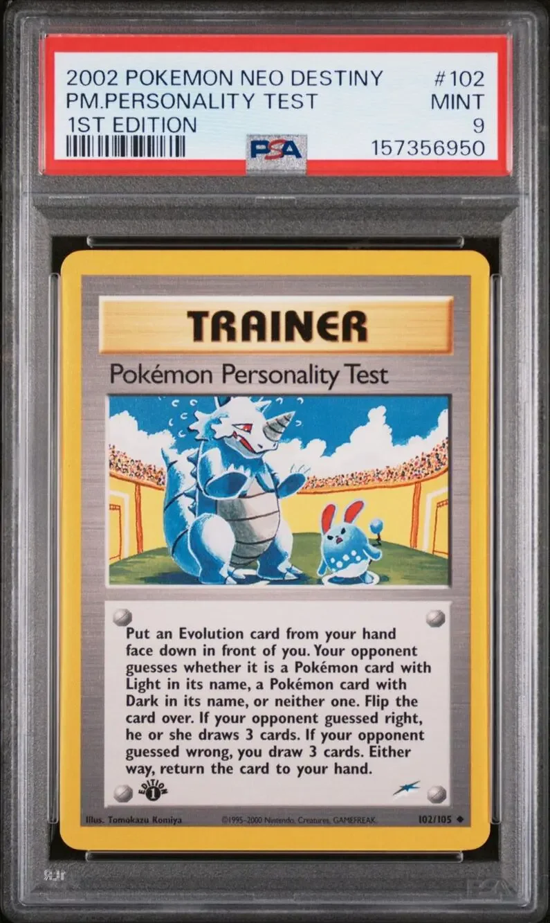PSA 9 Pokémon Personality Test 1st Neo Destiny Rhydon Azumarill Tomokazu Komiya
